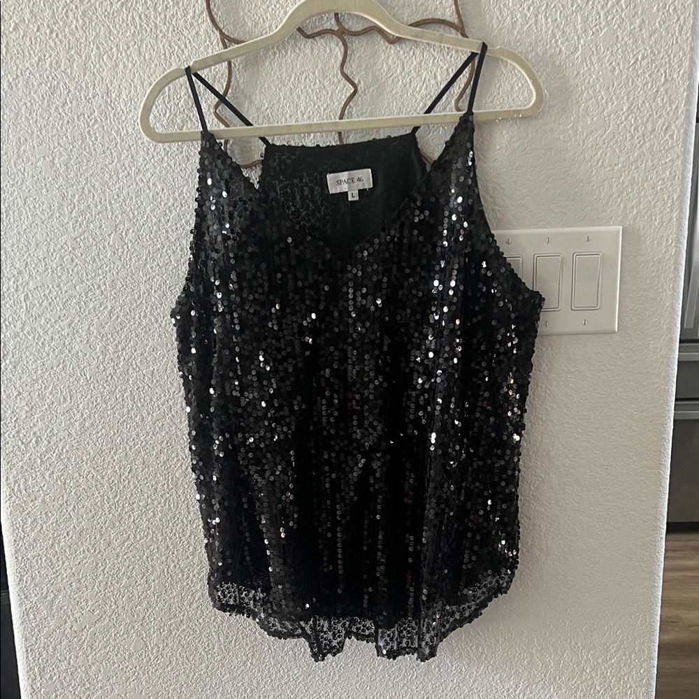 Space 46 Boutique Black Sequin Camisole